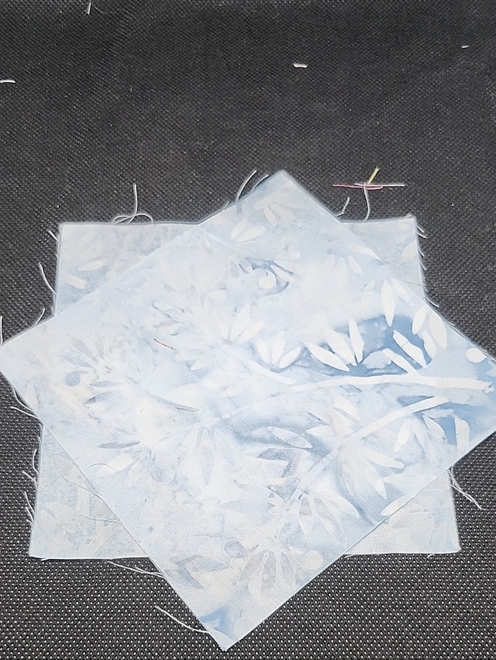 Light Blue Botanical Print Cotton Bedding Fabric Square 2 4.75 Inch